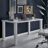 Pivero White High Gloss Large Desk - 140cm - pivero-6-seater-high-gloss-modern-rectangle-dining-table-6s.jpg