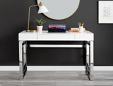 Cambridge White High Gloss 1 Drawer Dresser Desk - cambridge-modern-white-high-gloss-chrome-desk-dressing-table-6.jpg