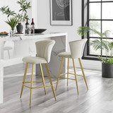 2x Juniper Cappuccino Beige Velvet Counter Stools Gold Legs - Juniper-barstool-cappuccino-gold-1.jpg