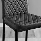 2x Milan Black Faux Leather Counter Stools Black Legs - Milan-barstool-black-black-3.jpg