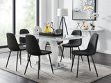 Giovani 6 Grey Table & 6 Corona Black Leg Chairs - giovani-grey-high-gloss-rectangle-dining-table-6-black-leather-corona-black-chairs-set.jpg