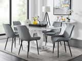 Giovani 6 Grey Dining Table & 6 Pesaro Black Leg Chairs - giovani-grey-high-gloss-rectangle-dining-table-6-grey-velvet-pesaro-black-chairs-set_1_1.jpg