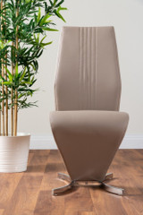 Giovani Grey White Modern High Gloss And Glass Dining Table And 4 Willow Chairs Set - cappuccino-grey-willow-z-chrome-dining-chair-faux-leather-front_1_2_8.jpg