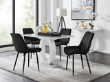 Giovani 4 Grey Dining Table & 4 Pesaro Black Leg Chairs - Giovani-4-Grey-White-Gloss-Glass-Dining-Table-Pesaro-black-leg-black-fabric.jpg