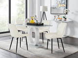 Giovani 4 Grey Dining Table & 4 Pesaro Black Leg Chairs - Giovani-4-Grey-White-Gloss-Glass-Dining-Table-Pesaro-black-leg-cream-fabric.jpg