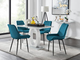 Giovani 4 Grey Dining Table & 4 Pesaro Black Leg Chairs - giovani-grey-high-gloss-rectangle-dining-table-4-blue-velvet-pesaro-black-chairs-set_1.jpg