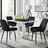 Giovani 4 Grey Dining Table & 4 Pesaro Black Leg Chairs - Giovani-4-Grey-White-Gloss-Glass-Dining-Table-Pesaro-black-leg-black-fabric-CROP.jpg