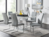Giovani Grey White Modern High Gloss And Glass Dining Table And 6 Lorenzo Chairs Set - giovani-grey-high-gloss-rectangle-dining-table-6-grey-leather-lorenzo-chairs-set_1.jpg