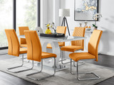 Giovani Grey White Modern High Gloss And Glass Dining Table And 6 Lorenzo Chairs Set - giovani-gry-high-gloss-rectangle-dining-table-6-mustard-leather-lorenzo-chairs-set_1.jpg