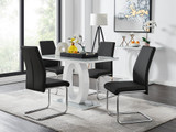 Giovani Grey White Modern High Gloss And Glass Dining Table And 4 Lorenzo Chairs Set - giovani-grey-high-gloss-rectangle-dining-table-4-black-leather-lorenzo-chairs-set_1_1.jpg