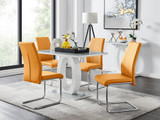 Giovani Grey White Modern High Gloss And Glass Dining Table And 4 Lorenzo Chairs Set - giovani-grey-high-gloss-rectangle-dining-table-4-mustard-leather-lorenzo-chairs-set_1_1.jpg