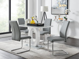 Giovani Grey White Modern High Gloss And Glass Dining Table And 4 Lorenzo Chairs Set - giovani-grey-high-gloss-rectangle-dining-table-4-grey-leather-lorenzo-chairs-set_1_1.jpg