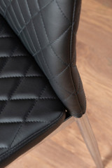 Giovani Grey White Modern High Gloss And Glass Dining Table And 6 Milan Chairs Set - black-modern-milan-dining-chair-leather-chrome-4.jpg