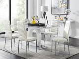 Giovani Grey White Modern High Gloss And Glass Dining Table And 6 Milan Chairs Set - giovani-gry-high-gloss-rectangle-dining-table-6-white-leather-milan-chairs-set_1.jpg