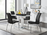 Giovani 4 Grey Dining Table & 4 Isco Chairs - giovani-gry-high-gloss-rectangle-dining-table-4-black-leather-isco-chairs-set_1.jpg