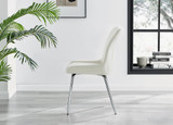 Leonardo Glass and Chrome Dining Table & 6 Nora Silver Leg Chairs - nora-cream-velvet-silver-leg-dining-chair-2.jpg
