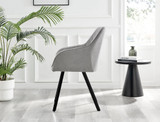 Leonardo Glass and Chrome Dining Table & 4 Falun Black Leg Chairs - Falun-Light Grey-Fabric-black-Leg-Dining-Chair-3.jpg