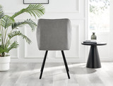 Leonardo Glass and Chrome Dining Table & 4 Falun Black Leg Chairs - Falun-Light Grey-Fabric-black-Leg-Dining-Chair-4.jpg
