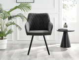 Leonardo Glass and Chrome Dining Table & 4 Falun Black Leg Chairs - Falun-Dark Grey-Fabric-black-Leg-Dining-Chair-1.jpg