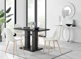 Imperia 4 Black Dining Table and 4 Corona Gold Leg Chairs - imperia-4-black-high-gloss-rectangle-dining-table-4-white-leather-corona-gold-chairs_1.jpg