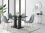 Imperia 4 Black Dining Table and 4 Corona Gold Leg Chairs - imperia-4-black-high-gloss-rectangle-dining-table-4-grey-leather-corona-gold-chairs_1.jpg