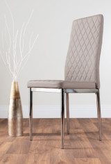 Imperia 4 Modern Grey High Gloss Dining Table And 4 Modern Milan Chairs Set - cappuccino-milan-hatched-chrome-metal-modern-stylish-dining-chair_1.jpg