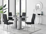 Imperia 4 Modern Grey High Gloss Dining Table And 4 Modern Milan Chairs Set - imperia-4-gry-high-gloss-rectangle-dining-table-4-black-leather-milan-chairs-set_1.jpg