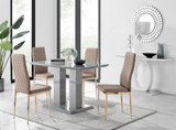 Imperia 4 Grey Dining Table and 4 Gold Leg Milan Chairs - imperia-4-grey-high-gloss-rectangle-dining-table-4-beige-leather-milan-gold-chairs-set_1.jpg