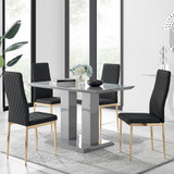 Imperia 4 Grey Dining Table and 4 Gold Leg Milan Chairs - imperia-4-grey-high-gloss-rectangle-dining-table-4-black-leather-milan-gold-chairs-set-CROP.jpg