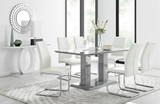 Imperia Grey Modern High Gloss Dining Table And 6 Lorenzo Dining Chairs Set  - imperia-6-grey-high-gloss-rectangle-dining-table-6-white-leather-lorenzo-chairs-set_1.jpg