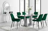 Imperia 6 Grey Dining Table and 6 Pesaro Black Leg Chairs - imperia-6-grey-high-gloss-rectangle-dining-table-6-green-velvet-pesaro-black-chairs_1.jpg