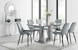 Imperia 6 Grey Dining Table and 6 Pesaro Black Leg Chairs - imperia-6-grey-high-gloss-rectangle-dining-table-6-grey-velvet-pesaro-blck-chairs_1.jpg