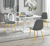 Imperia 4 Modern White High Gloss Dining Table And 4 Corona Gold Chairs Set - imperia-4-seater-high-gloss-rectangle-dining-table-4-grey-leather-corona-gold-chairs_1.jpg