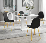 Imperia 4 Modern White High Gloss Dining Table And 4 Corona Gold Chairs Set - imperia-4-seater-high-gloss-rectangle-dining-table-4-black-leather-corona-gold-chairs_1.jpg