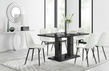 Imperia 6 Black Dining Table and 6 Corona Black Leg Chairs - imperia-6-black-high-gloss-rectangle-dining-table-6-white-leather-corona-black-chairs-set.jpg