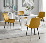 Imperia 4 White Dining Table and 4 Pesaro Black Leg Chairs - imperia-4-high-gloss-dining-table-4-grey-velvet-pesaro-silver-chairs-set_yellow_2.jpg