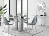 Imperia 4 Modern Grey High Gloss Dining Table And 4 Corona Silver Chairs Set - imperia-4-grey-high-gloss-rectangle-dining-table-4-grey-leather-corona-silver-chairs_1.jpg