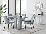 Imperia 4 Grey Dining Table and 4 Pesaro Black Leg Chairs - imperia-4-grey-high-gloss-rectangle-dining-table-4-grey-velvet-pesaro-black-chairs_1.jpg