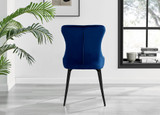 Imperia 4 White Dining Table and 4 Nora Black Leg Chairs - nora-blue-velvet-black-leg-dining-chair-3.jpg