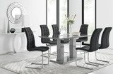 Imperia 6 Grey Dining Table and 6 Murano Chairs - imperia-6-grey-high-gloss-rectangle-dining-table-6-black-leather-murano-chairs-set_1.jpg