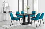 Imperia 6 Black Dining Table and 6 Pesaro Black Leg Chairs - imperia-6-black-high-gloss-rectangle-dining-table-6-blue-velvet-pesaro-black-chairs_1.jpg