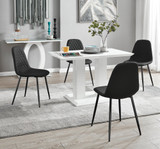 White Imperia 4 Table & 4 Corona Black Leg Chairs - imperia-4-seater-high-gloss-dining-table-4-black-leather-corona-black-chairs-set.jpg