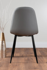 White Imperia 4 Table & 4 Corona Black Leg Chairs - grey-corona-black-leg-modern-leather-dining-chair-4.jpg