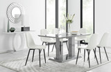 Imperia 6 Grey Dining Table and 6 Corona Black Leg Chairs - imperia-6-grey-high-gloss-rectangle-dining-table-6-white-leather-corona-black-chairs-set.jpg