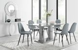 Imperia 6 Grey Dining Table and 6 Corona Black Leg Chairs - imperia-6-grey-high-gloss-rectangle-dining-table-6-grey-leather-corona-black-chairs-set.jpg