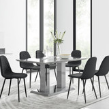 Imperia 6 Grey Dining Table and 6 Corona Black Leg Chairs - imperia-6-grey-high-gloss-rectangle-dining-table-6-black-leather-corona-black-chairs-set-CROP.jpg
