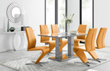 Imperia 6 Grey Dining Table and 6 Willow Chairs - imperia-6-grey-high-gloss-rectangle-dining-table-6-mustard-leather-willow-chairs-set_1.jpg
