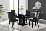 Imperia 4 Black Dining Table and 4 Belgravia Black Leg Chairs - imperia-4-black-gloss-dining-table-4-black-velvet-black-leg-belgravia-chairs-set.jpg