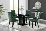 Imperia 4 Black Dining Table and 4 Belgravia Black Leg Chairs - imperia-4-black-rectangular-gloss-table-4-green-velvet-belgravia-black-leg-chairs.jpg