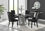 Imperia 4 Grey Dining Table and 4 Belgravia Black Leg Chairs - imperia-4-grey-gloss-dining-table-4-black-velvet-black-leg-belgravia-chairs-set.jpg